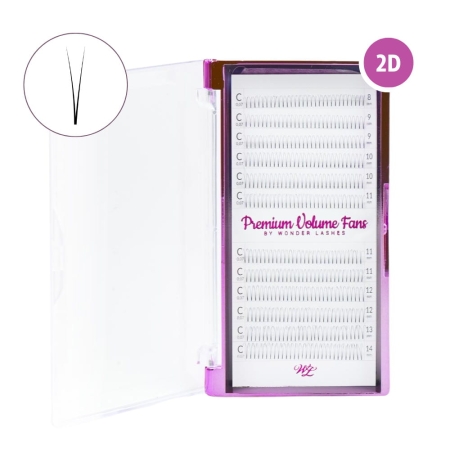 Rzęsy PREMIUM VOLUME FANS 2D C0,07 MIX
